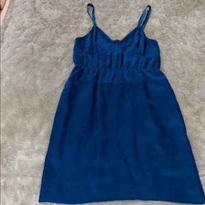 J Crew royal blue 100% silk slip dress